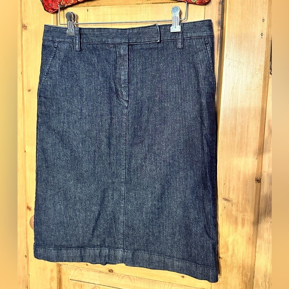 Talbots Black Denim Pencil Skirt Size 8 Like New